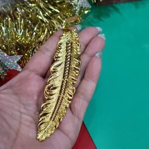 Gold Tone Hat Feather for Cowboy Hat Pluma De SOMBRERO Gift Item